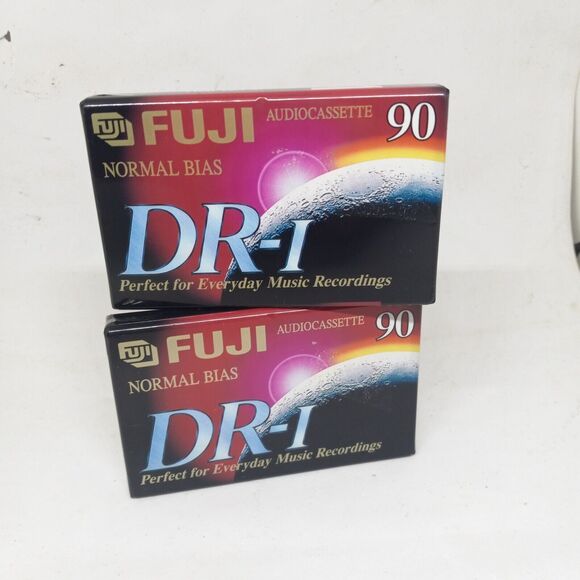 Fuji DR-I Normal Bias 90 Minute Audio Blank Cassette-Lot of 2-Extraslim Case-NEW - Picture 1 of 6